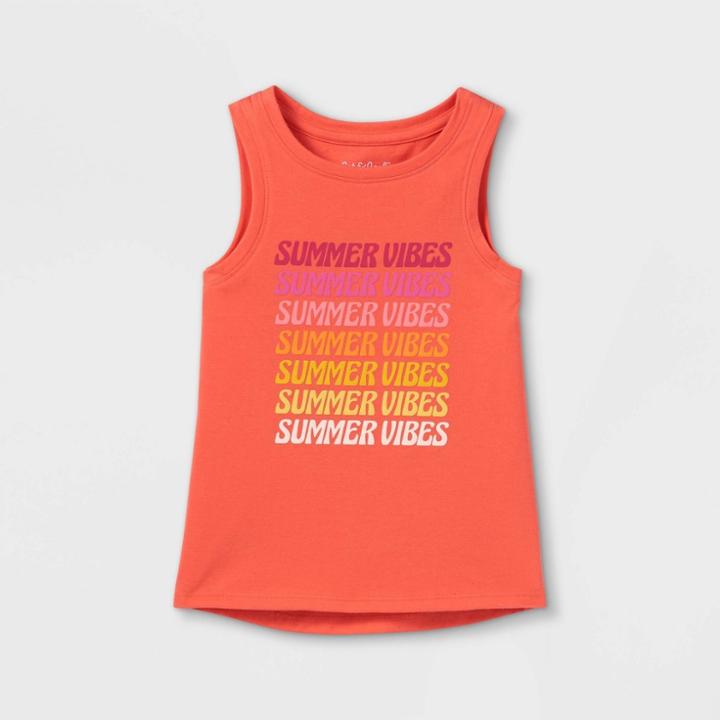 Toddler Girls' 'summer Vibes' Graphic Tank Top - Cat & Jack Coral