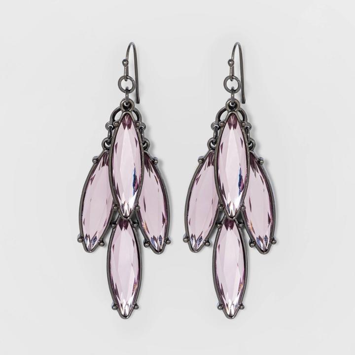 Stone Cluster Drop Earrings - A New Day Pink, Women's