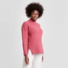 Women's Mock Turtleneck Tunic Pullover Sweater - A New Day Pink