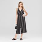 Target Women's Striped Print Laceup Waist Jumpsuit - Lux Ii - Black