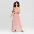 Women's Regular Fit Sleeveless Crewneck Knit Maxi Dress - A New Day Rose (pink)
