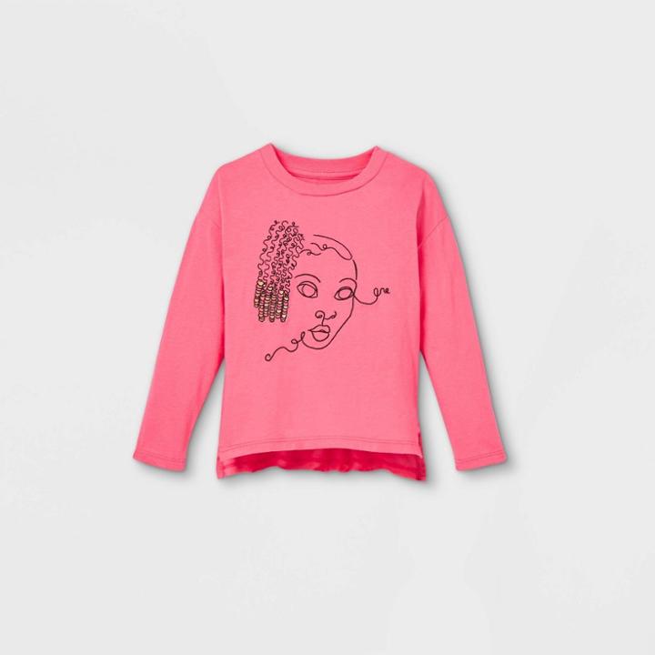 Well Worn Black History Month Toddler Silhouette Long Sleeve Graphic T-shirt - Pink