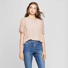 Women's Lace Short Sleeve Top - Lily Star (juniors') Blush