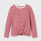 Girls' Printed Long Sleeve Knit Top - Cat & Jack Red/cream