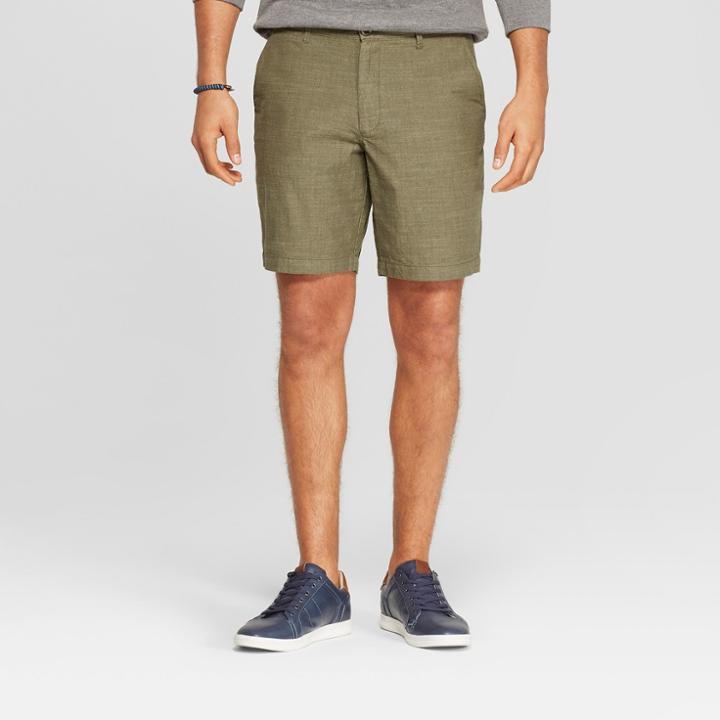 Men's 9 Slim Fit Chino Shorts - Goodfellow & Co Late Night Green