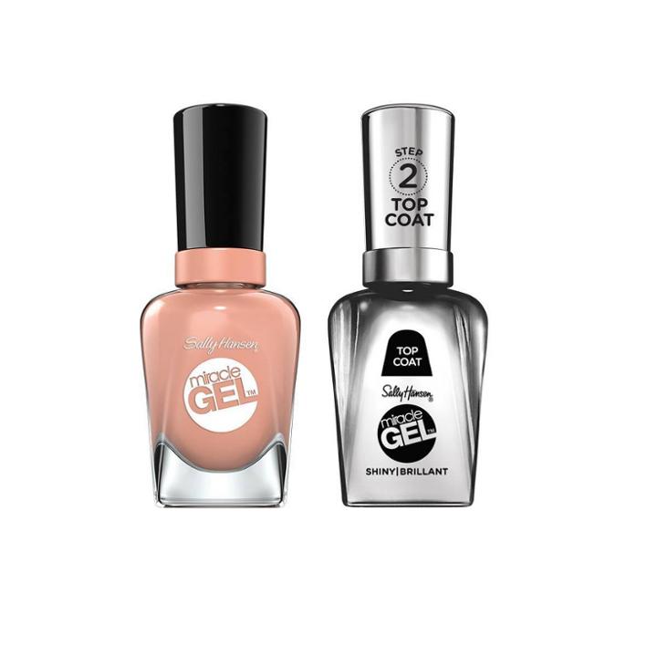 Sally Hansen Miracle Gel Nail Polish Duo Set - Frill Seeker 184 With Shiny Top Coat