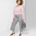 Women's Plus Size Long Sleeve V-neck - Wild Fable Pink/silver