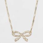Sugarfix By Baublebar Crystal Bow Pendant Necklace - Clear