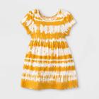 Grayson Mini Baby Girls' Tie-dye Short Sleeve Bodysuit - Yellow Newborn