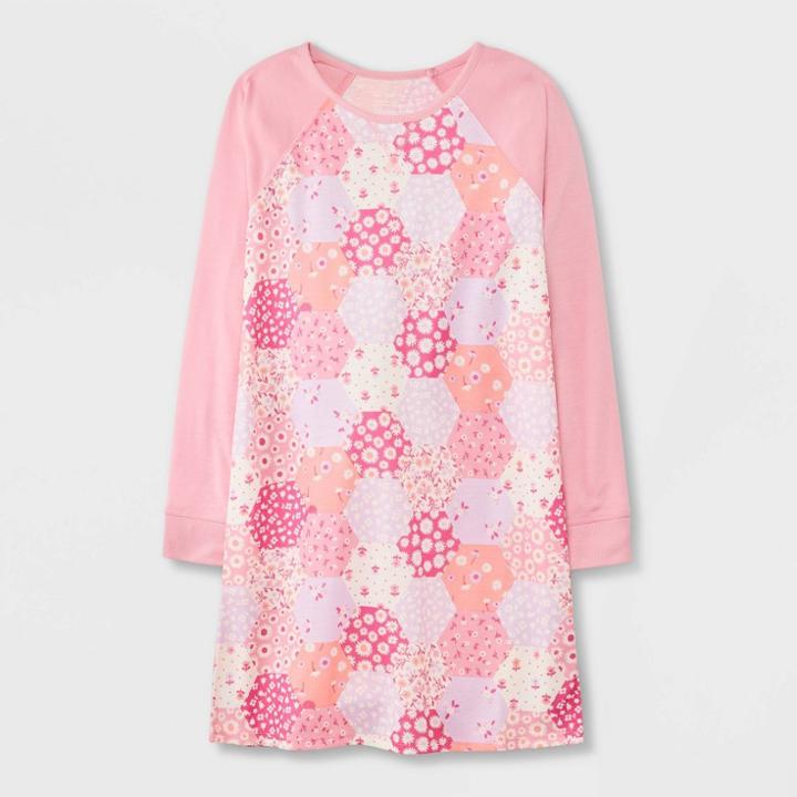 Girls' Floral Long Sleeve Nightgown - Cat & Jack