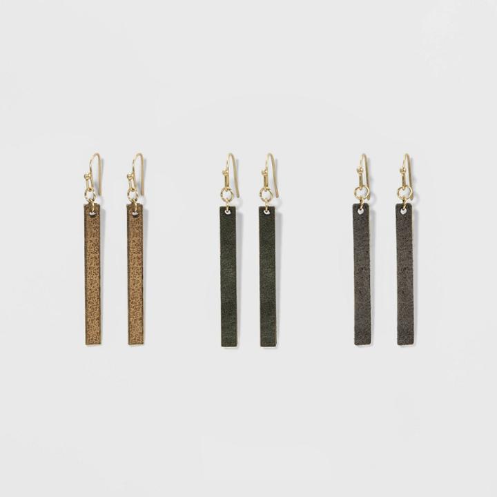 Trio Rectangle Earrings - Universal Thread Gold,