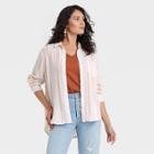 Women's Long Sleeve Relaxed Fit Gauze Button-down Shirt - Universal Thread Yellow