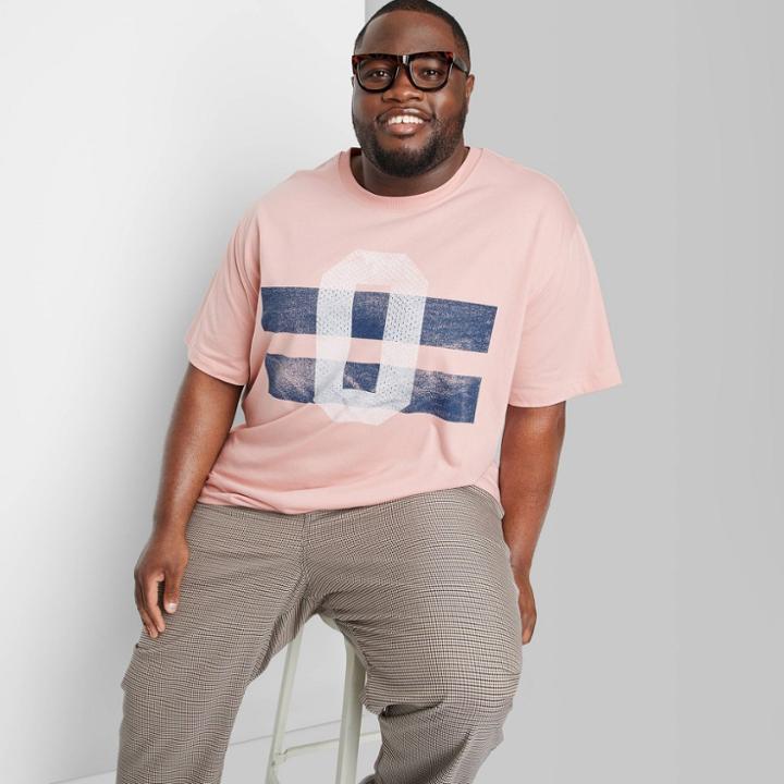 Adult Extended Size Graphic T-shirt - Original Use Pink/numbers