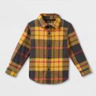 Toddler Boys' Plaid Flannel Long Sleeve Button-down Shirt - Cat & Jack Yellow