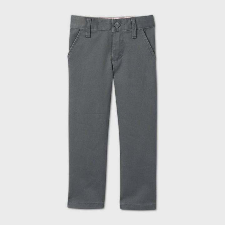 Toddler Girls' Stretch Uniform Skinny Fit Chino Pants - Cat & Jack Gray