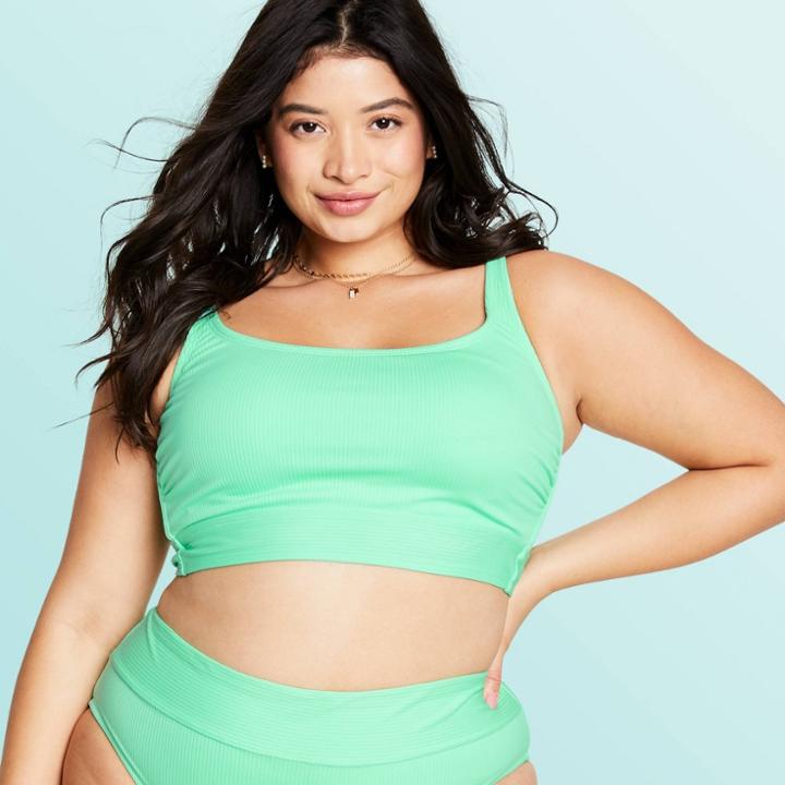 Women's Plus Size Ribbed Bralette Bikini Top - Stoney Clover Lane X Target