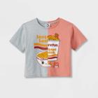 Girls' Maruchan Ramen Split Cropped Graphic T-shirt - Pink/heather Gray