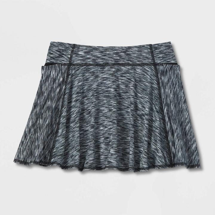 Girls' Knit Performance Skorts - All In Motion Heathered Black