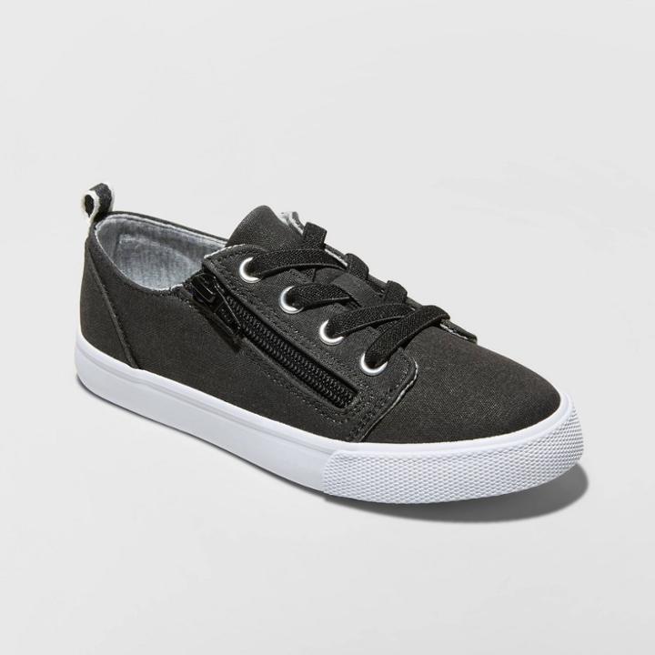 Girl' Lucian Adaptive Double Zip Sneakers - Cat & Jack Black