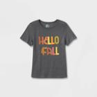 Kids' Adaptive Short Sleeve Graphic T-shirt - Cat & Jack Charcoal Gray