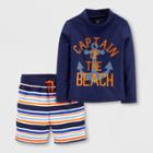 Toddler Boys' 2pc Captain Rash Guard Set - Just One You Made By Carter's Navy 18m, Boy's, Blue
