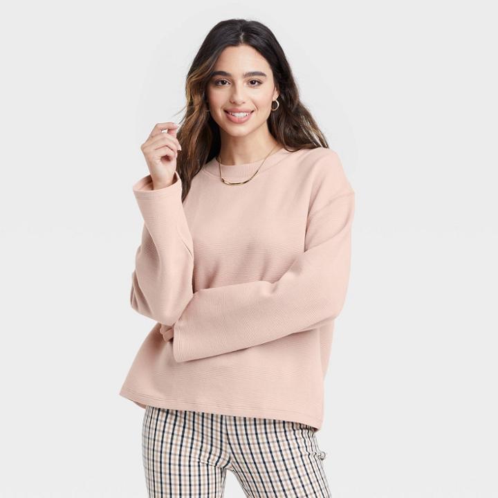 Women's Ottoman Sweatshirt - A New Day Beige