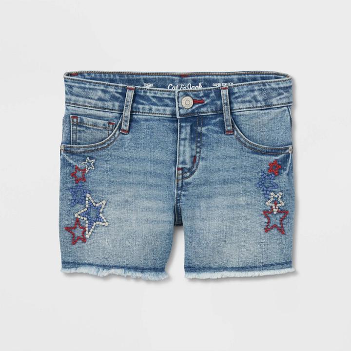 Girls' Star Jean Shorts - Cat & Jack Medium Wash Xs,