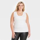 Women's Plus Size Slim Fit Tank Top - A New Day White
