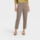 Women's High-rise Utility Ankle Pants - A New Day Dark Brown