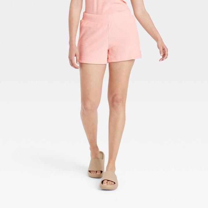 Women's Mid-rise Pull-on Shorts - A New Day Blush