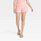 Women's Mid-rise Pull-on Shorts - A New Day Blush