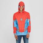 Men's Marvel Spider-man: Homecoming Zip-up Long Sleeve Hooded Sweatshirt - Red