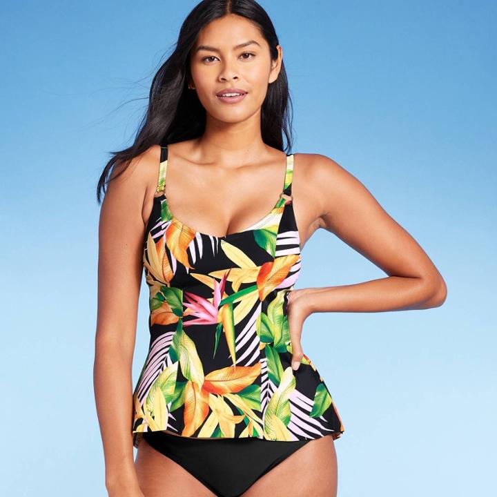 Women's High-low Tankini Top - Kona Sol Tropical Print