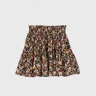 Women's Plus Size Floral Print Tiered Ruffle Mini Skirt - Wild Fable Black
