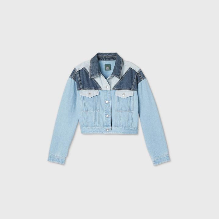 Women's Patchwork Denim Jacket - Wild Fable Blue