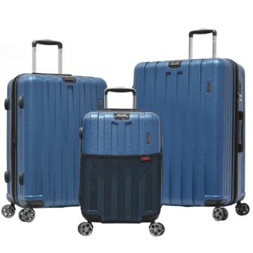 Olympia Usa Sidewinder 3pc Hardside Checked Luggage Set - Navy, Blue