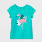 Toddler Girls' Adaptive Flamingo Short Sleeve T-shirt - Cat & Jack Dark Mint
