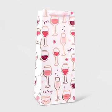 Spritz Wine Bag With Wine Glass And Foil Pink/gold -