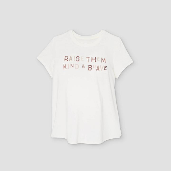 Maternity Short Sleeve Raise Them Kind & Brave Graphic T-shirt - Isabel Maternity By Ingrid & Isabel
