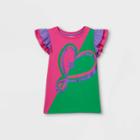 Girls' Jojo Siwa Heart Print Short Sleeve Graphic T-shirt - L Plus, Green/pink/purple