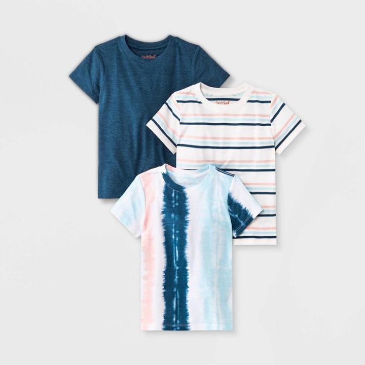 Toddler Boys' 3pk Tie-dye Short Sleeve T-shirt - Cat & Jack Blue/orange