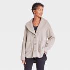 Women's French Terry Shawl Collar Jacket - Knox Rose Gray