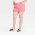 Women's Plus Size High-rise Carpenter Shorts - Universal Thread Pink