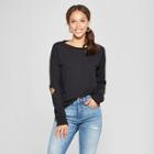 Women's Long Sleeve Cold Elbow Pullover - Grayson Threads (juniors') Black