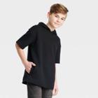 Boys' Sport Short Sleeve Hooded Sweatshirt - Art Class Black