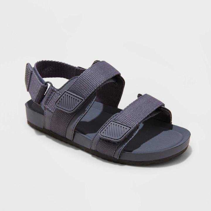 Toddler Boys' Cedric Footbed Sandals - Cat & Jack Navy Blue