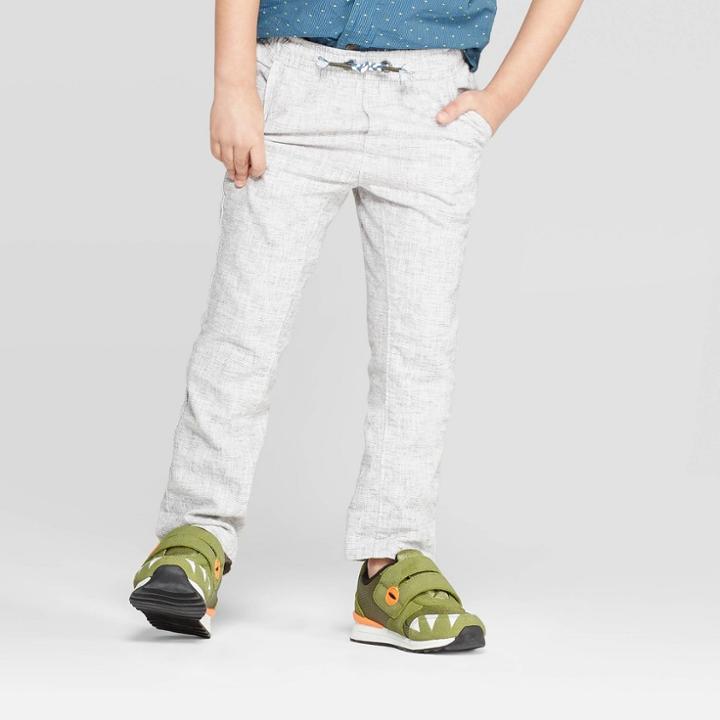 Toddler Boys' Linen Summer Pull-on Pants - Cat & Jack Gray