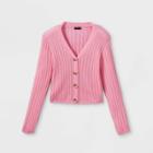 Girls' Boxy Cropped Cardigan Sweater - Art Class Pink