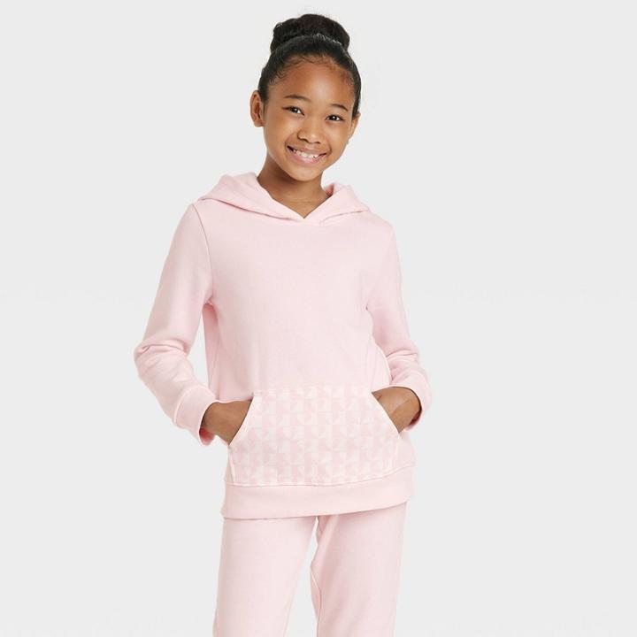 Girls' Fleece Pullover Hoodie - Cat & Jack Light Pink