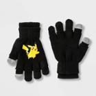 Boys' Pokemon Pikachu 3 In 1 Gloves - Black One Size, Boy's, Black Yellow